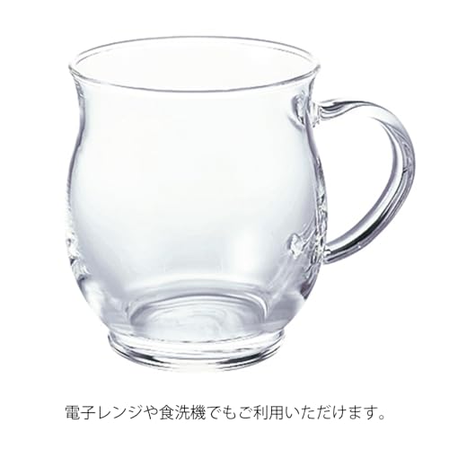 HARIO(ハリオ) 香り マグカップ 耐熱ガラス 電子レンジ/食洗機対応 コーヒーグラス 330ml 日本製 HKM-1T