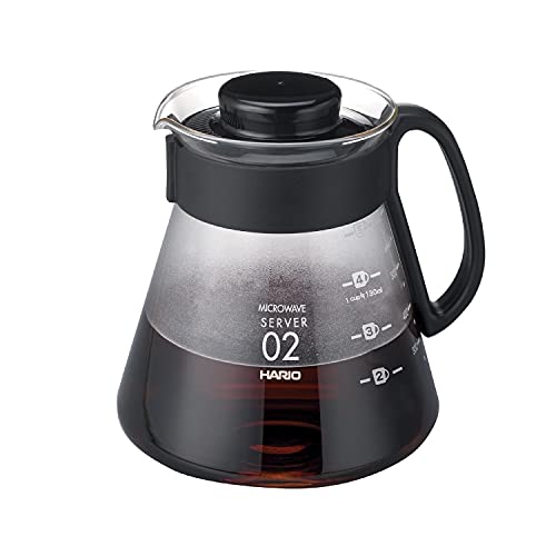 HARIO (ハリオ) V60 レンジサーバー 600ml 2~5杯用 ブラック コーヒーサーバー 耐熱ガラス 日本製 XVD-60B