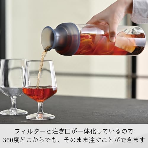 HARIO(ハリオ) フィルターインボトル カラフェ 耐熱ガラス 実用容量1000ml グレー 水出し茶 日本製 FIR-100-TGR