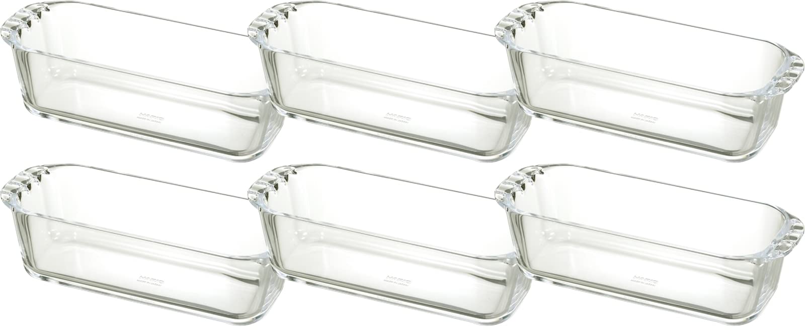 HARIO(ハリオ) 日本製 耐熱ガラス製 パウンド型 850ml BUONO kitchen HPND-85-BK 6個セット