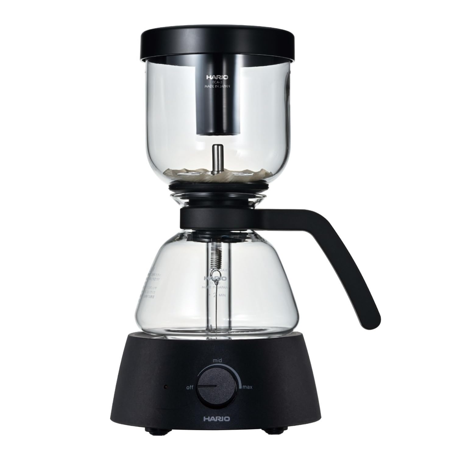 HARIO(ハリオ) Electric Coffee Syphon 3杯用 実用容量360mL ブラック 電気式 サイフォン コンパクト HARIO Glass ECA-3-B
