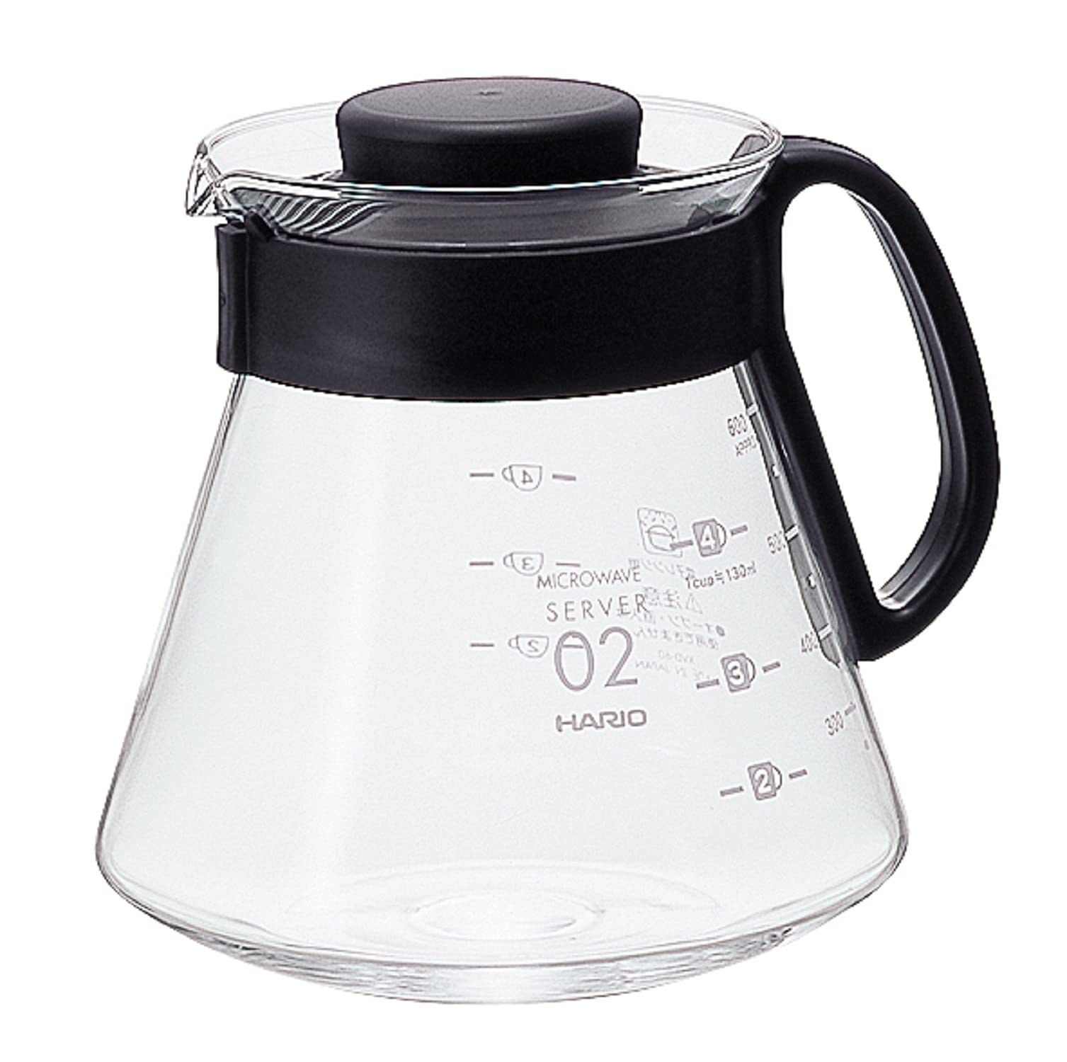 HARIO (ハリオ) V60 レンジサーバー 600ml 2~5杯用 ブラック コーヒーサーバー 耐熱ガラス 日本製 XVD-60B